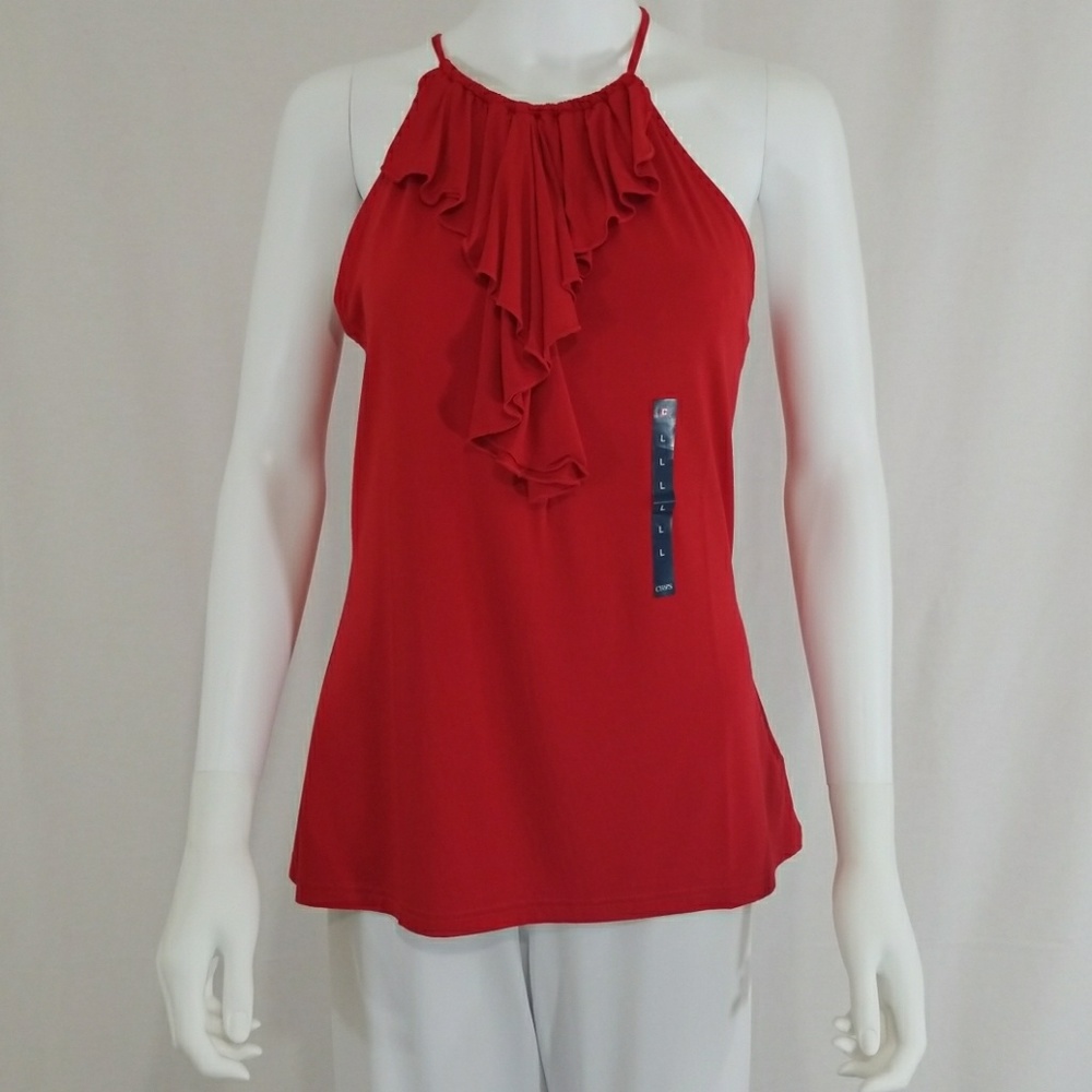 Chaps Red Sleeveless Blouse